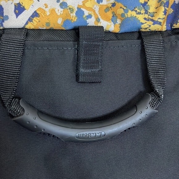 L.L. Bean Black Polyester Laptop Computer Messenger crossbody Bag paint splatter - Picture 9 of 16